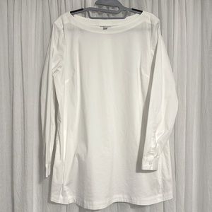 J. Jill White Shirt Collection Dress Shirt Tunic with Pockets